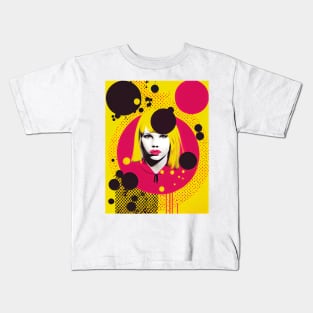 Abstract pop art style young woman portrait Kids T-Shirt